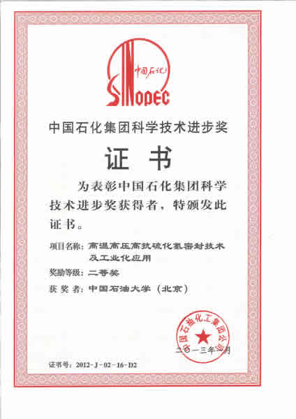 二等奖-高温高压高搞硫化氢密封技术及工业化应用